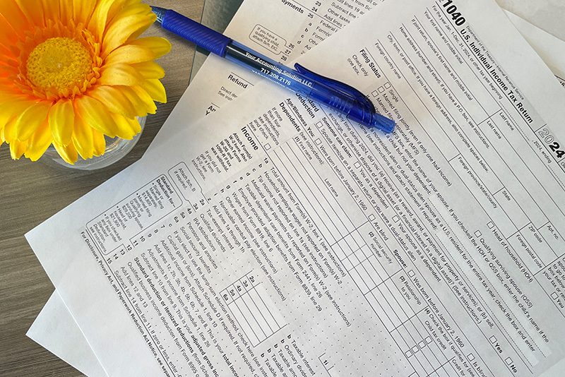TaxFormsImage Image of a 1040 tax form on a table